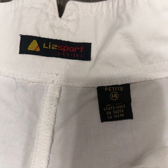 Liz Claiborne Sport 14 Petite White Pants Classic Fit Women’s Pleated - Picture 3 of 5